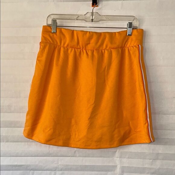 Wild Fable Orange Retro Tennis Skirt Size Large High Waist Athletic Style - Picture 2 of 5